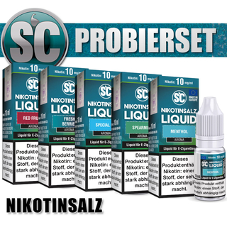 5x 10ml SC Nikotinsalz Probierbox Liquid mit Aroma