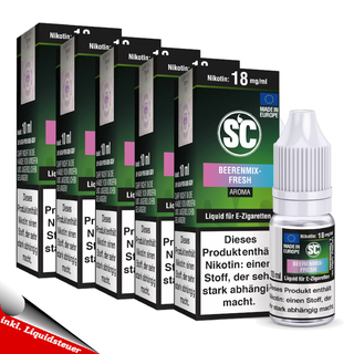 10x 10ml SC Liquid Probierbox Tabak Frucht Menthol Beerenmix Fresh kein Nikotin