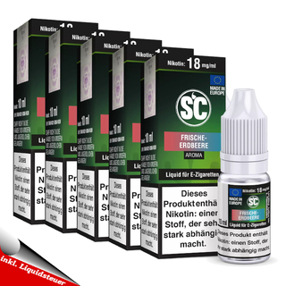 10x 10ml SC Liquid Frische Erdbeere 12mg/ml