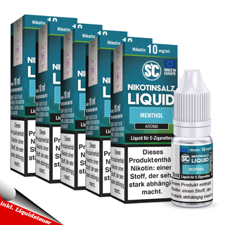 5x 10ml SC Nikotinsalz Menthol 10mg/ml