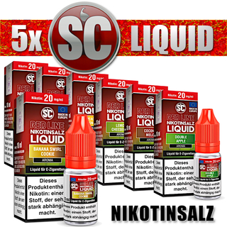 5x 10ml SC RED LINE OVERDOSED Liquid Nikotinsalz E-Liquid