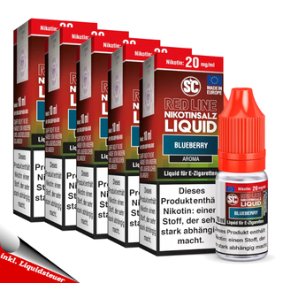 5x 10ml SC RED LINE Blueberry 20mg/ml