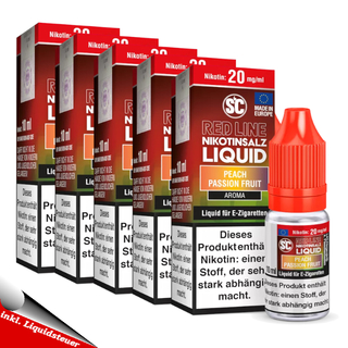 5x 10ml SC RED LINE Peach Passion Fruit 20mg/ml