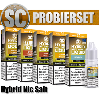 5x 10ml SC HYBRID Probierset Tabak&Menthol 20mg/ml