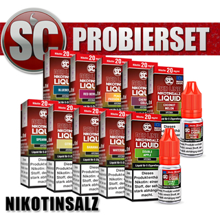 10x 10ml SC RED LINE OVERDOSED Nikotinsalz E-Liquid - Neue Sorten