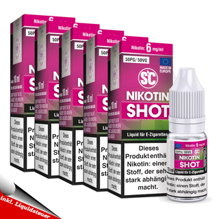 10x 10 ml SC Nikotinshot 50/50 - 6mg/ml