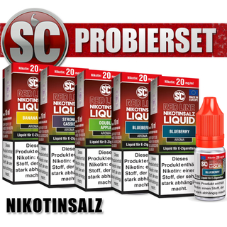 5x 10ml SC RED LINE PROBIERSET 2 kein Nikotin