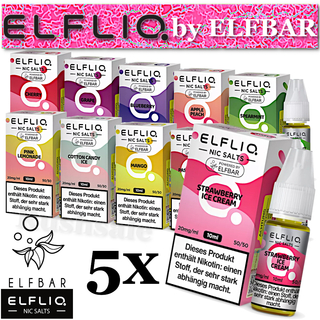 5x 10ml ELFLIQ Nikotinsalz Elfbar Liquid