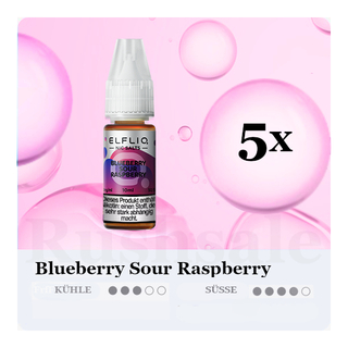 5x 10ml ELFLIQ Blueberry Sour Raspberry 10mg/ml