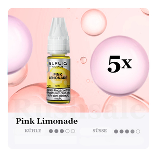 5x 10ml ELFLIQ Pink Lemonade 10mg/ml